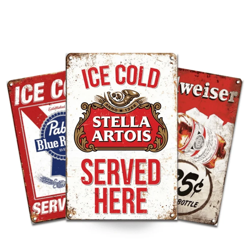 
Sample Signs - Bar Beer Vintage Metal Tin Signs, 20cm X 30cm, Retro Wall Decorations for Lounge/Bar/Cafe/Home Kitchen/Restaurant 