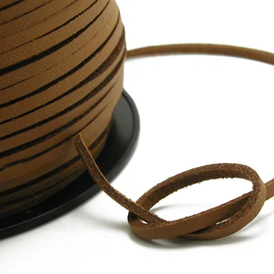 wholesale various colors smooth side 3mm flat leather cord gold silver faux suede lace cord for jewelry making