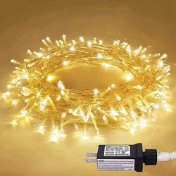 Merry Christmas Tree Lights Luces Ee Navid Twinkle Home Wedding Party Decorative Lighting Outdoor White 100 200 LED String Light