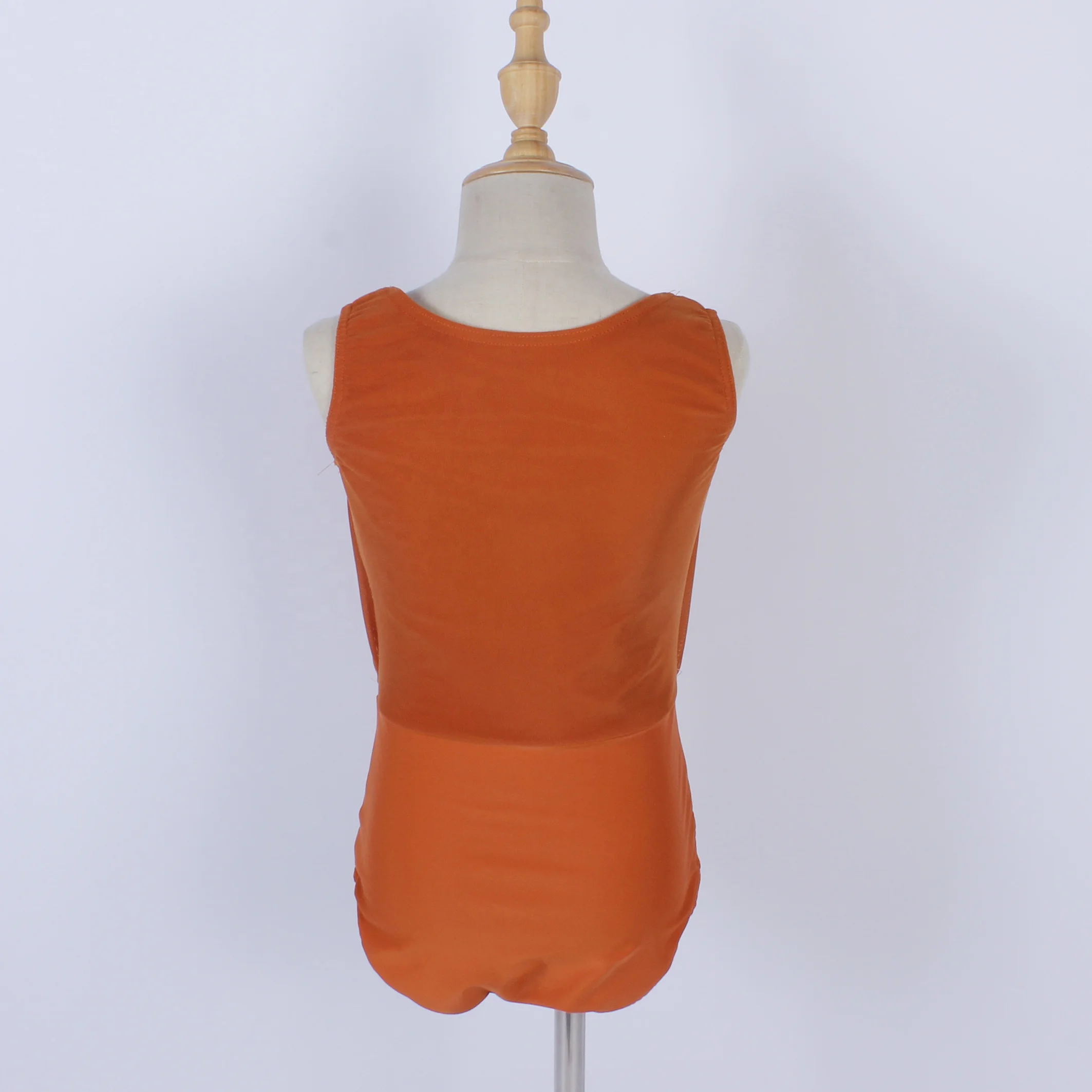 Rust girls elegant latin dance wear lyrical dance leotard stage performance Yoga dance catsuit