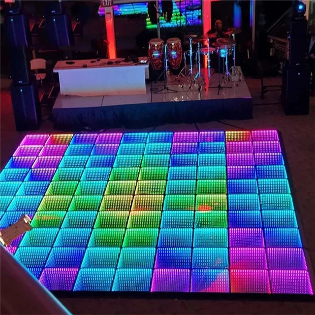 2021 New Wireless Rgb Night Club Portable White Infinity Led Mirror Dance Floor For Rental Events