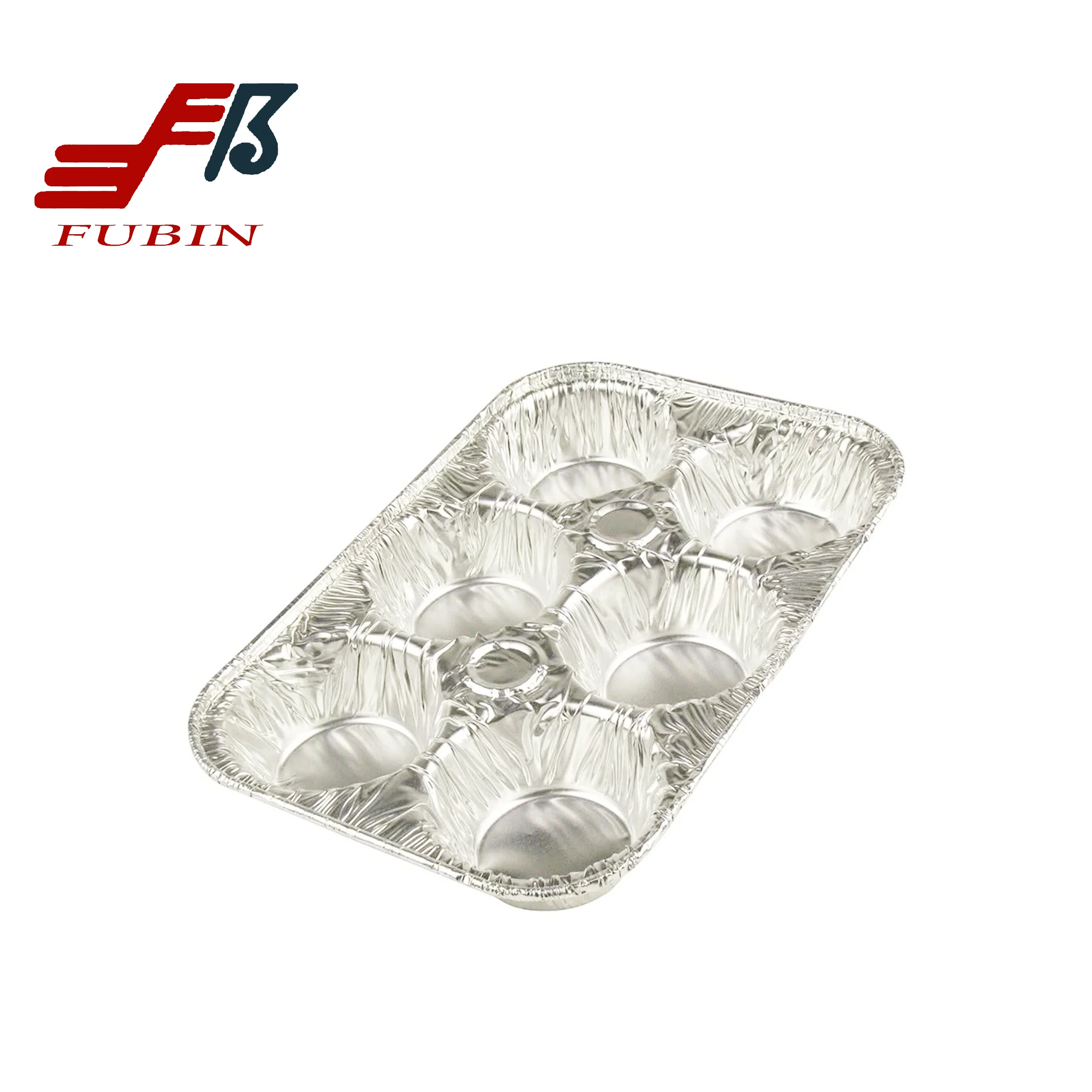 Aluminium Cupcake Disposable Foil Container 6 Cavity Muffin Pan Cake Mold