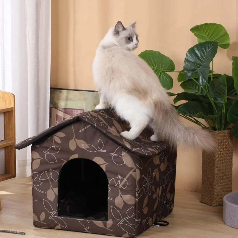 Warm Insulated Stray Pet House Collapsible Small Animals Tent Outside Houses Cat Shelter
