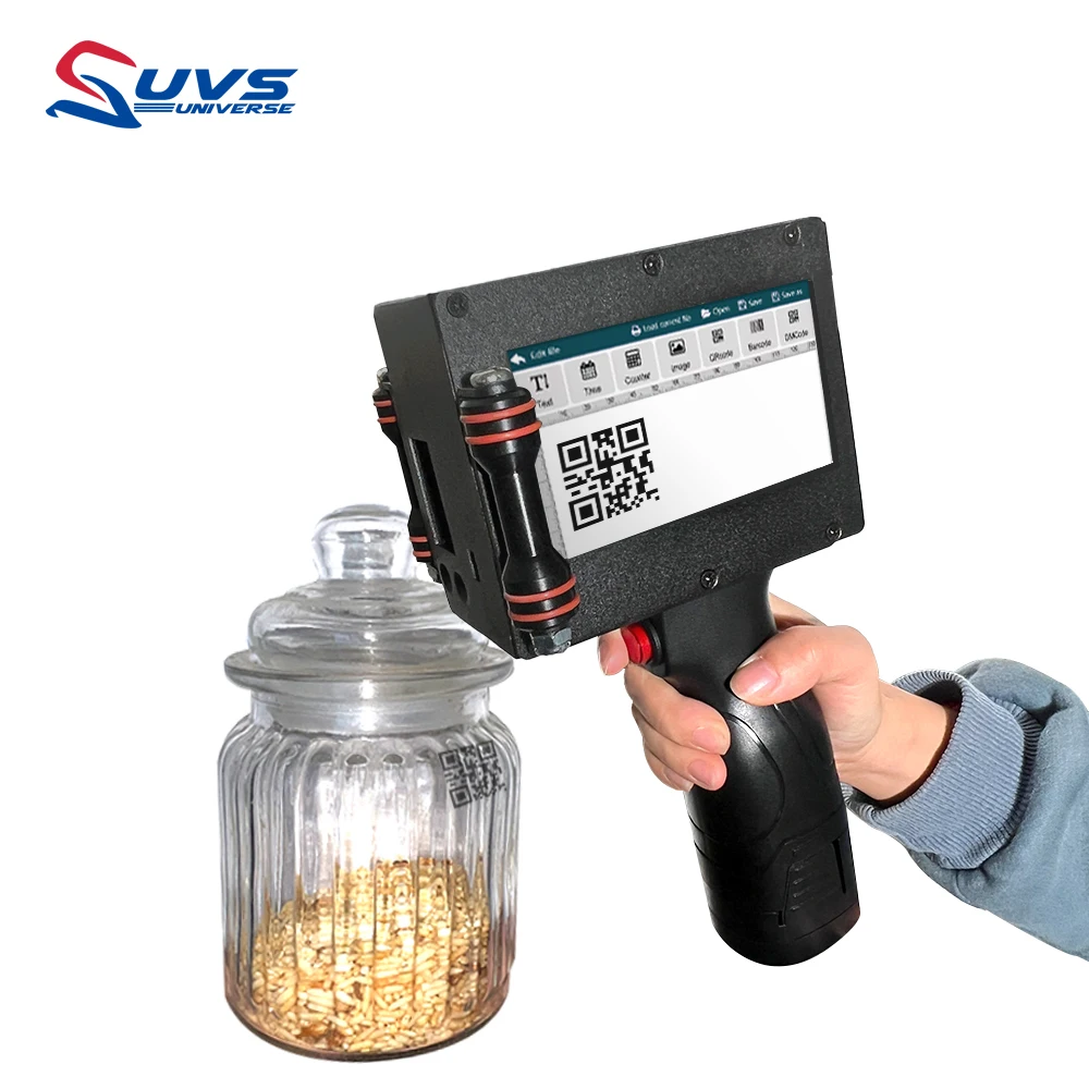 UVS Handheld U2 12.7Mm Inkjet Marking Machine Barcode Expire Date Number Printer Price Stamped Solvent Ink Printer