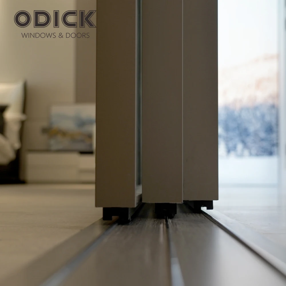 ODICK aluminum doors and windows modern interior sliding door partition sound insulation  glass sliding aluminium french door