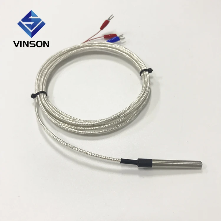 CE certificate dia 6x50mm Pt100 Pt1000 temperature sensor with 3wire or 6wire