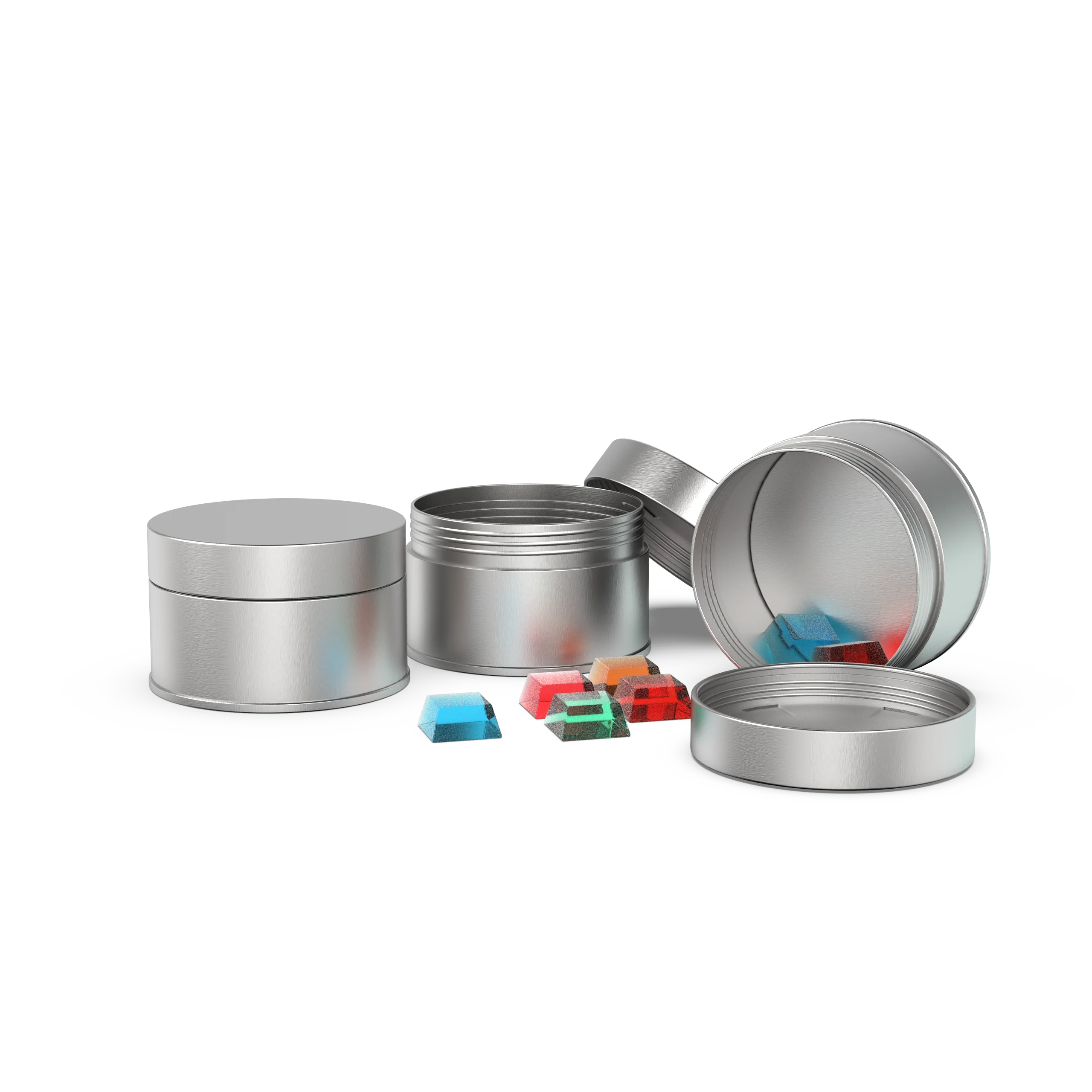 Customized Food Grade Round Child Resistant Tin Jars Box For Chocolate Gummies Metal Cans Sweets Packaging Cr Tin With Screw Lid