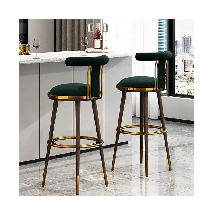 Factory Direct Wholesale Bar Height Chair Luxury Wooden Bar Stool Chair