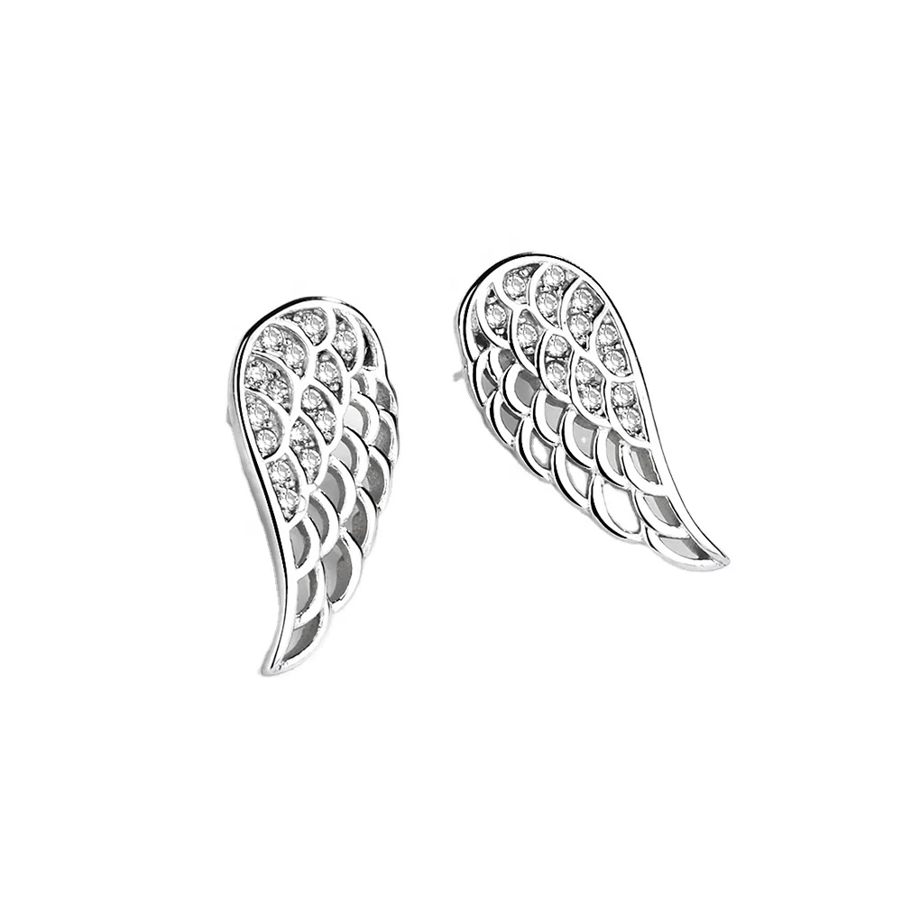 Jewelry Set Fashion Necklace Angel Wing Pendant Earrings China wholesale 925 silver high quality set