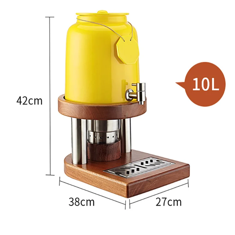 Beverage 10L coffee dispensers electrical wooden stand orange ceramic liquid tape price for milk hot tea portable dispenser