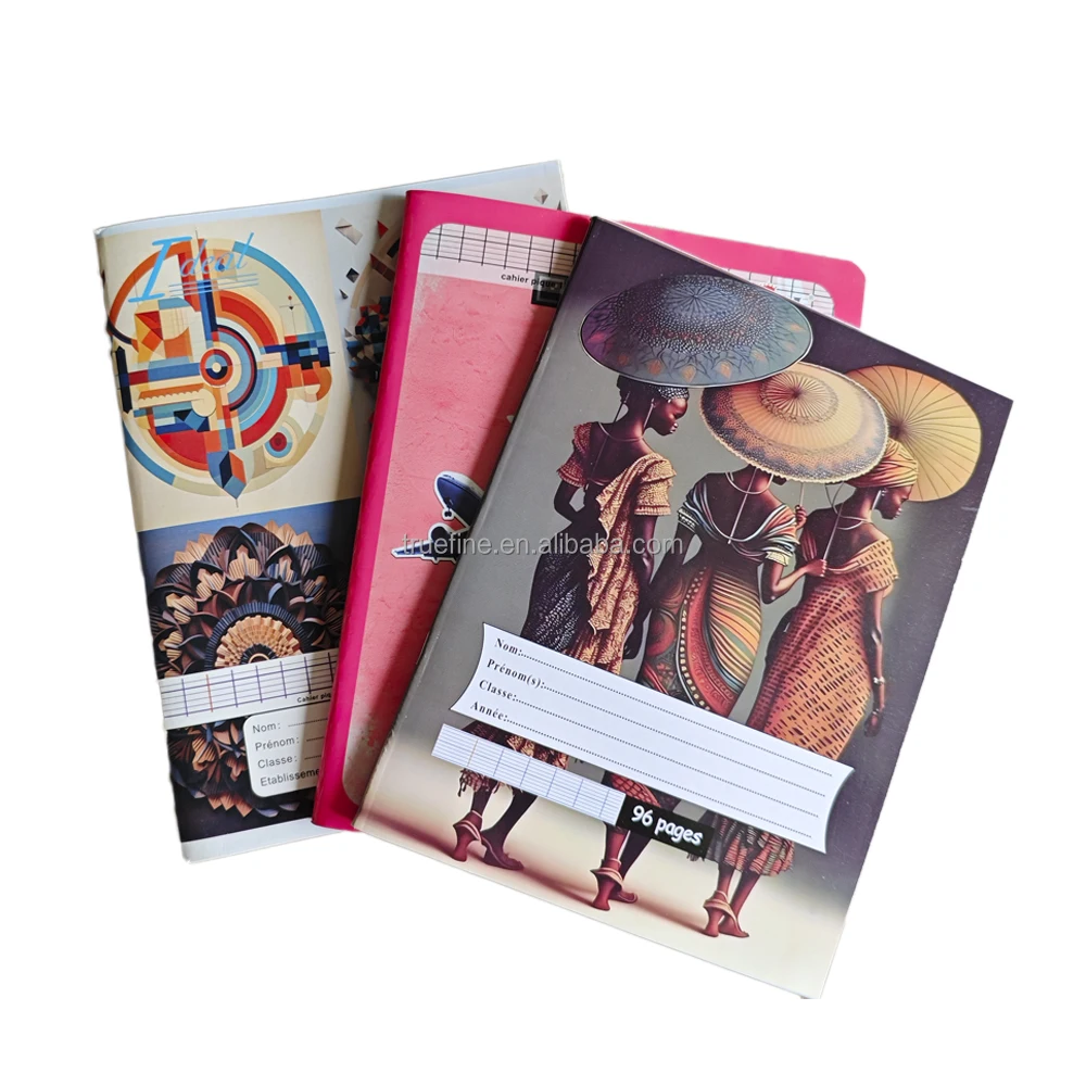 Customized notebooks Africa School student exercise book A5 cahier 100/200/300 pages grand format with French Line Rule