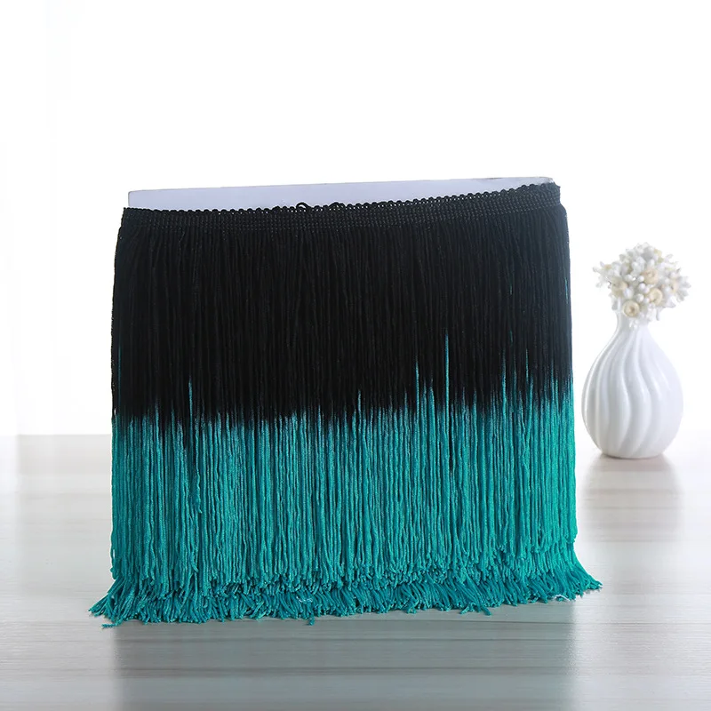 Hot sale 20CM Double Color Gradient Color Tassel Fringe  For Latin Dress