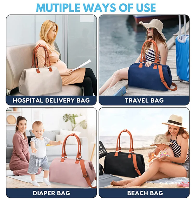 Factory Price Tote Diaper Bag Tote with Changing Pad Mommy Bag for Hospital Large Travel Tote Bag for Boys Girls