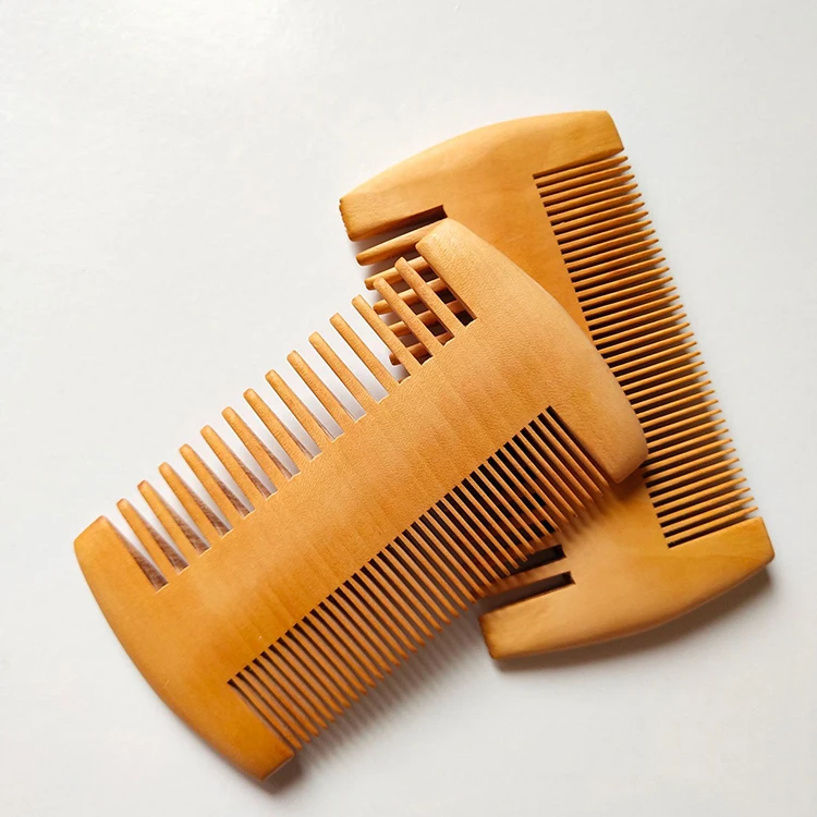 Pear wood flat beard comb