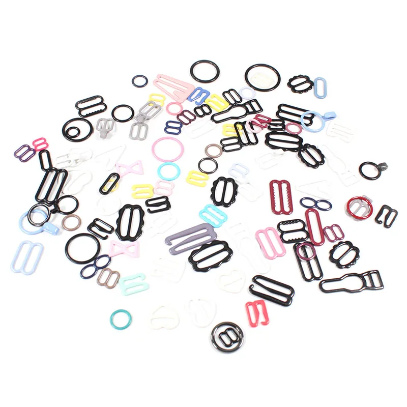 Underwear accessories bra buckles nylon coated iron bra adjuster nickle free rings and sliders