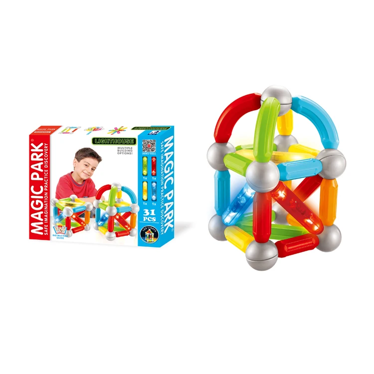 Magnet Construction Balls and Rods Toy 3D DIY Creative Flower Magnetic Sticks Blocks Set