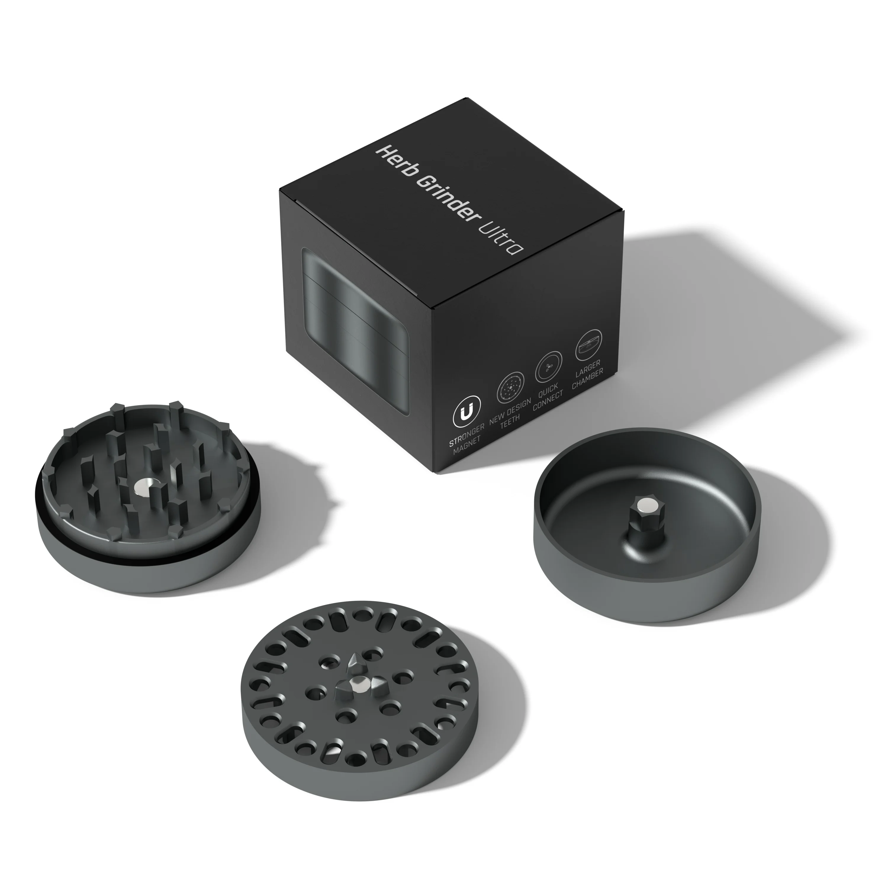 Hot Selling Herb Grinder New Design 2024 63MM 3Parts Wholesale Smoking Custom Aluminum Metal Manual Spice and Dried Herb Grinder