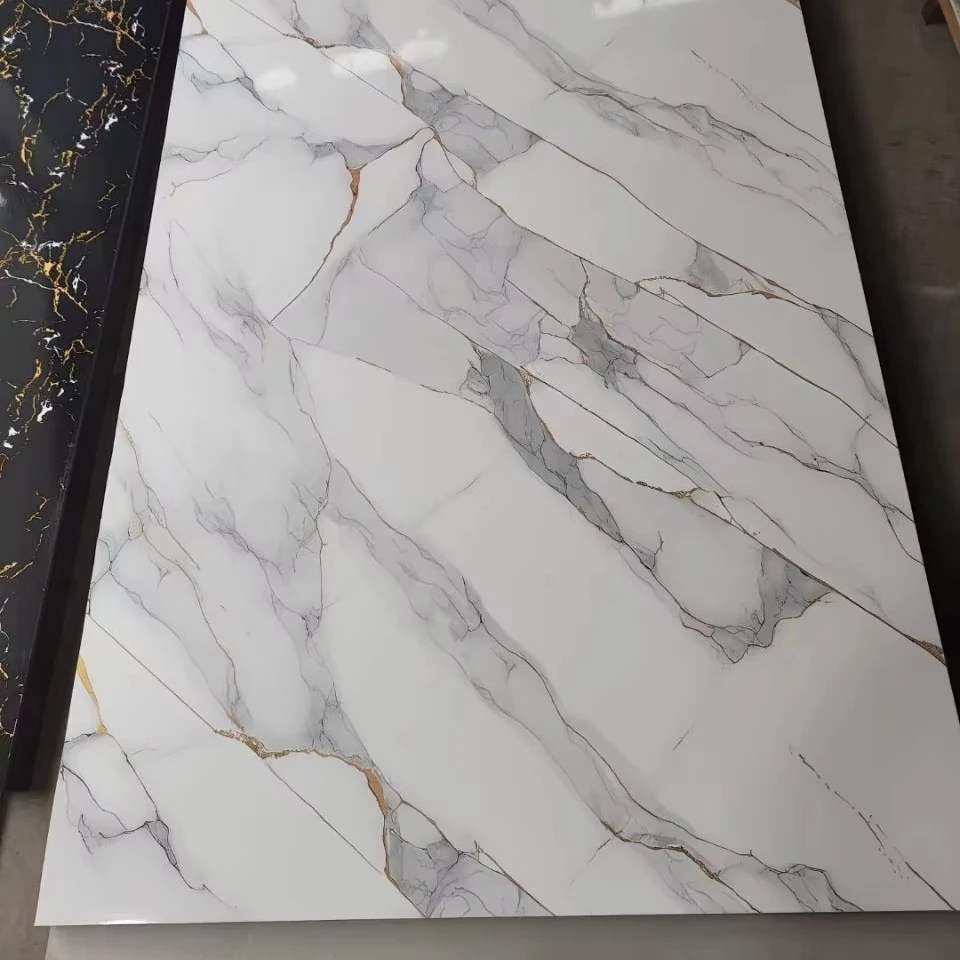 China 1220*2440 pvc marble sheet alternative board wall panal interior wall cladding panel 5mm marvel 3d effect wallpanel