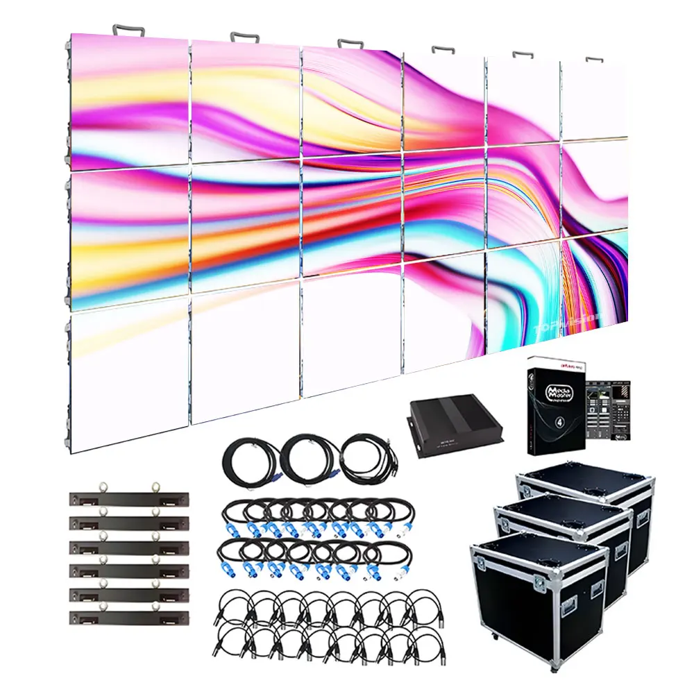 500x500/500x1000 Cabinet P2.9/3.9/4.8/indoor and Outdoor Installation Rental LED Screen Display High-definition Full-color Stage