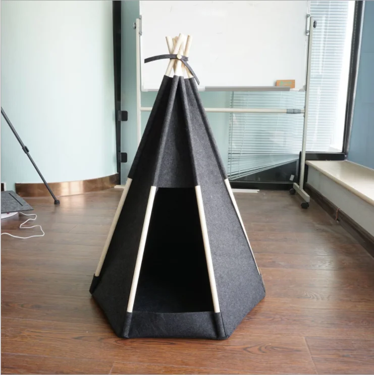 High Quality Indoor Cats Felt Pet Nest Tube House Bed Round Cave