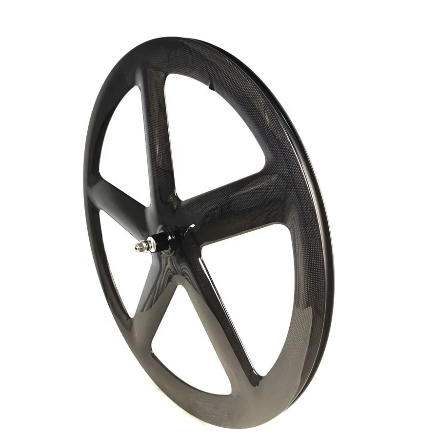 55MM Height Five 5 Spoke Carbon  Fiver Wheel Tubular Clincher 700C Carbon Track Wheel