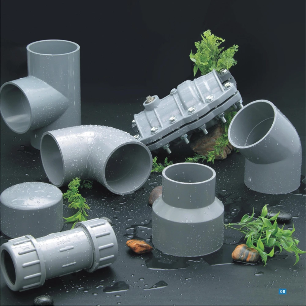 Reliable Supplier PVC PVC-U UPVC plastic pipe fitting flange tee copper thread coupling plumbing materials for water supply