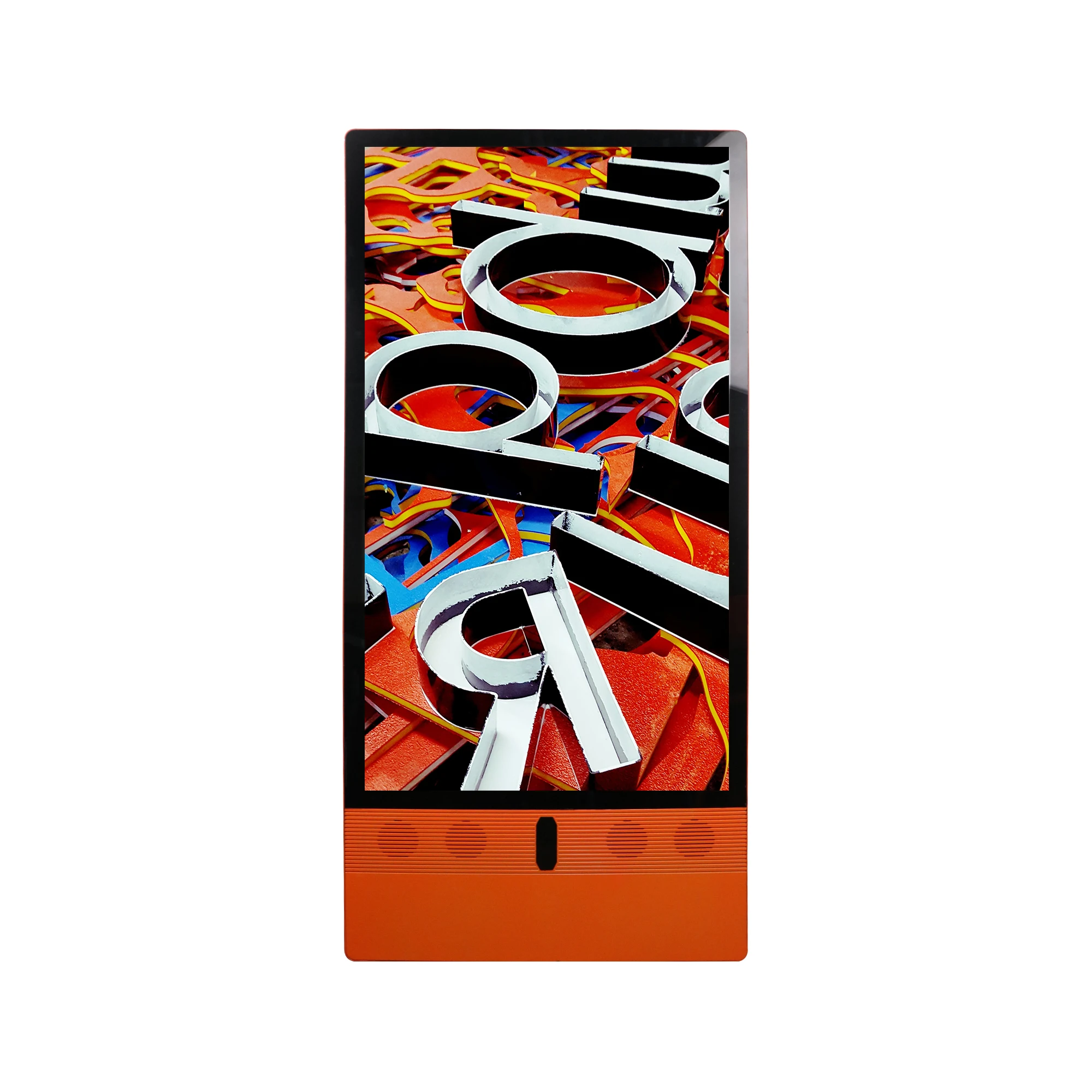 Portworld Outdoor Ads Player Portable Moveable Floor Standing Digital Signage Screen Advertising Player With Wheels