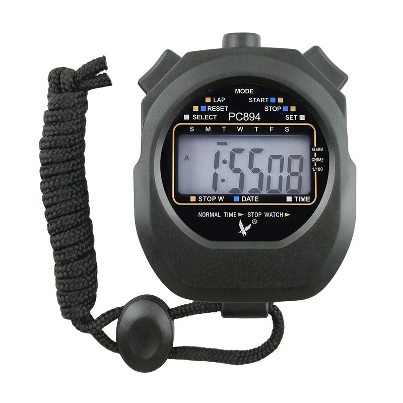 Professional stopwatch single row 2 track memory stopwatch sports  digital stopwatch