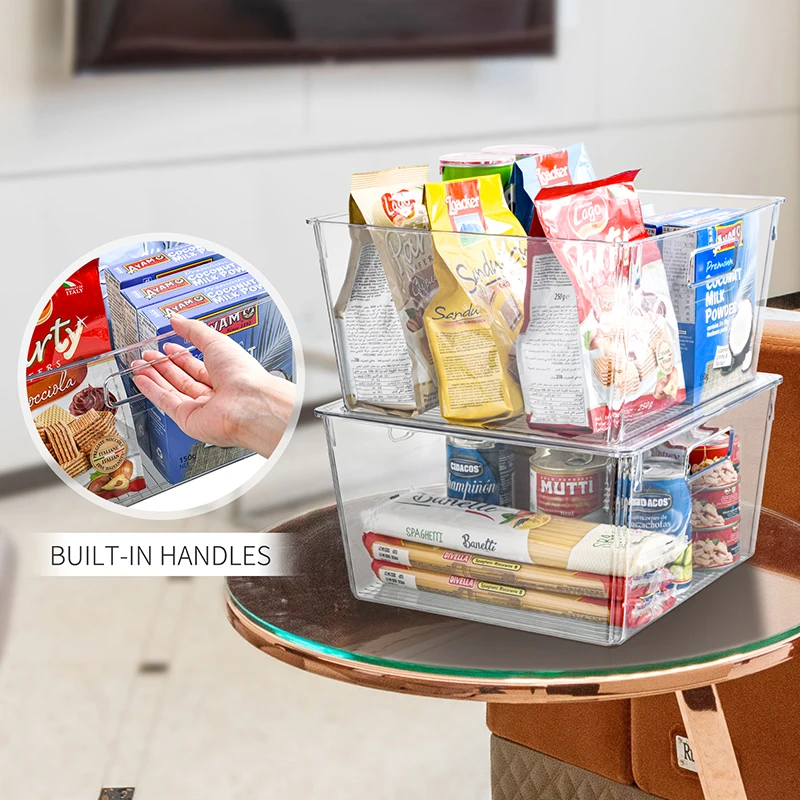 Food Fridge Storage Box Plastic Food Grade Containers Pinmoo Design Small Square Refrigerator Plastic Set OEM Customized Europe