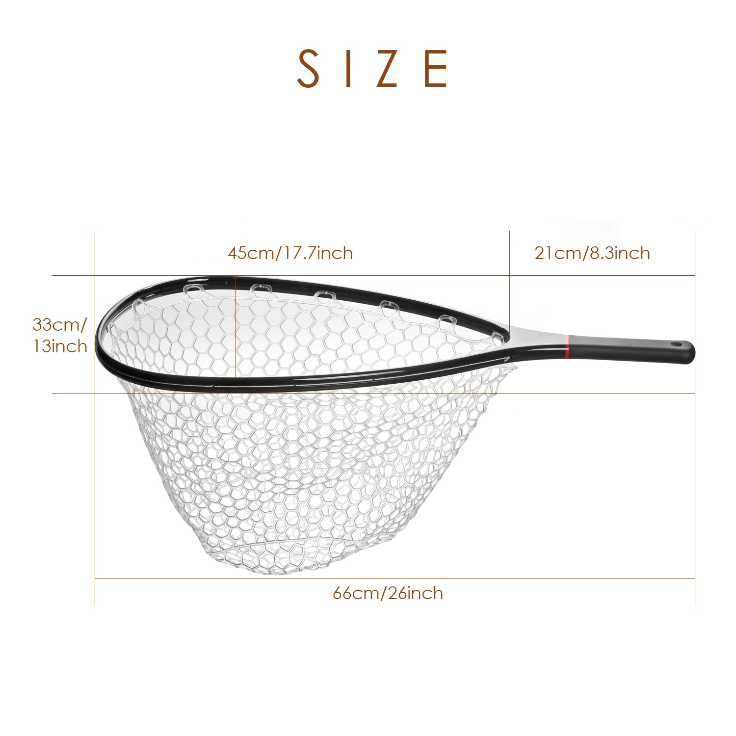 SF Fly Fishing Stealth Carbon Fiber Landing Net Soft Silicone Rubber Mesh Trout Catch and Release Net
