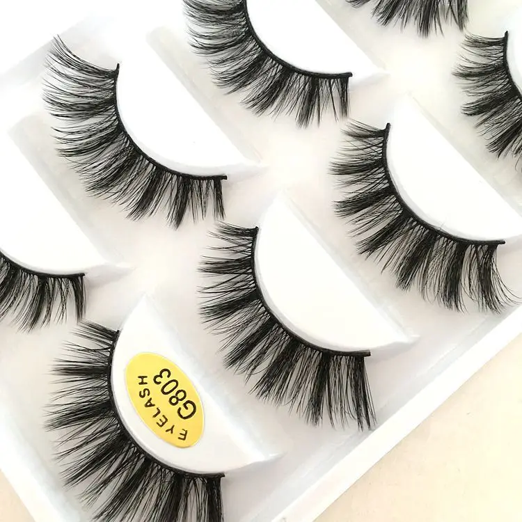 
2021 new Waterproof bushy 3d Mink False eyelash extensions 5 pair Mink Eyelash 