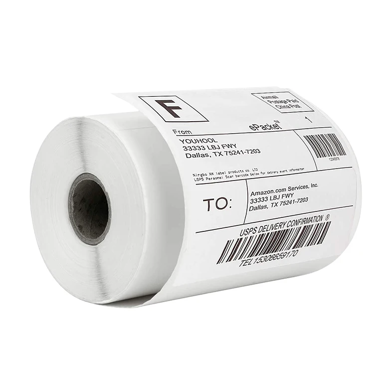 Product Sticker Shipping Thermal Label Printing Custom Adhesive Brand Logo Round Label Rolls
