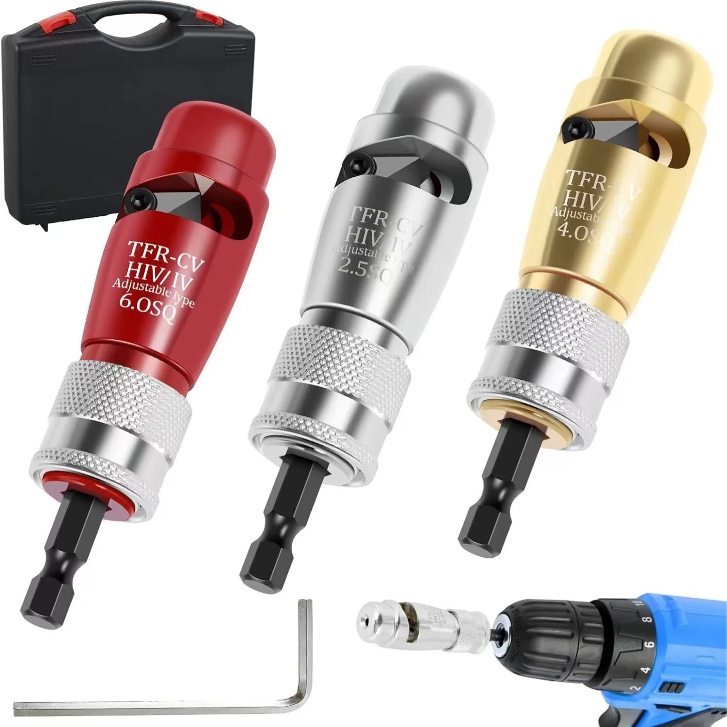 2.5 4 6 square meter Wire Stripper Electric drills wire stripping tools 1/4 quick change tools  set