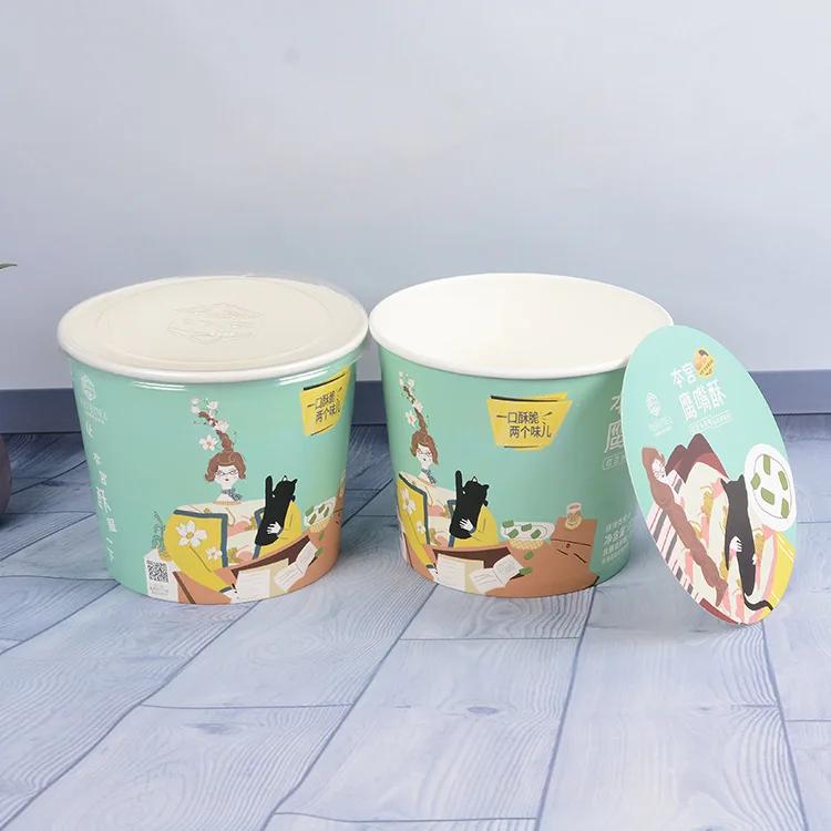 170oz popcorn bucket with pet food grade plastic disposable paper box paper bucket