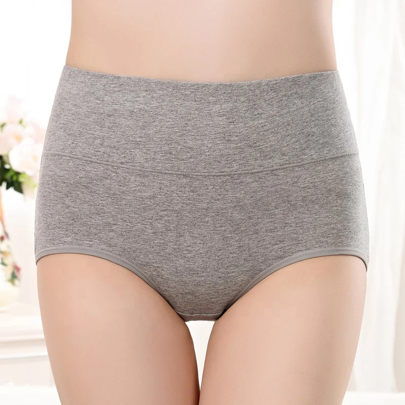 
1812 Wholesale Ladies Colorful Comfortable Breathable Briefs Women High Waist Cotton Panties Underwear 