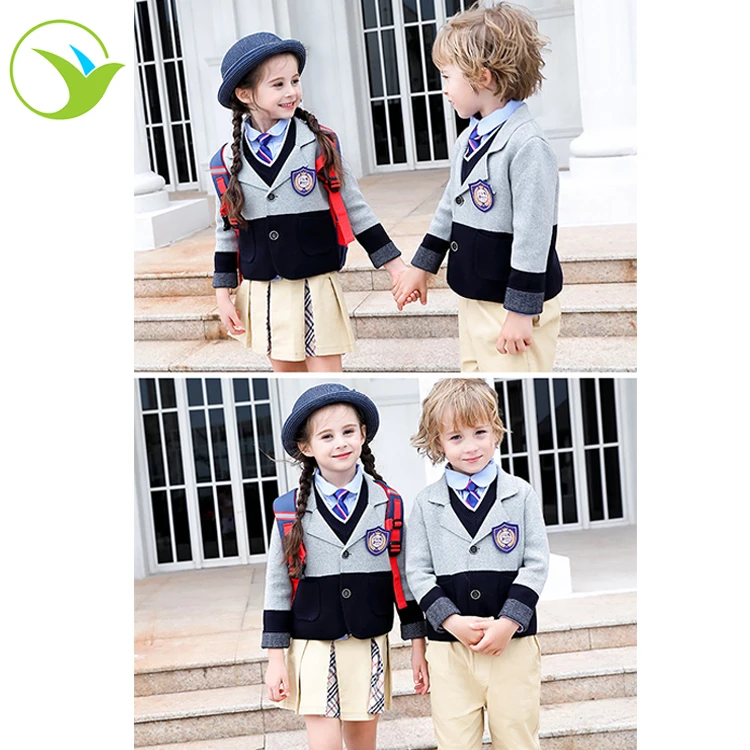 Черный вязаный школьный свитер с логотипом на заказ для детей начальной школы, жилет с блейзером