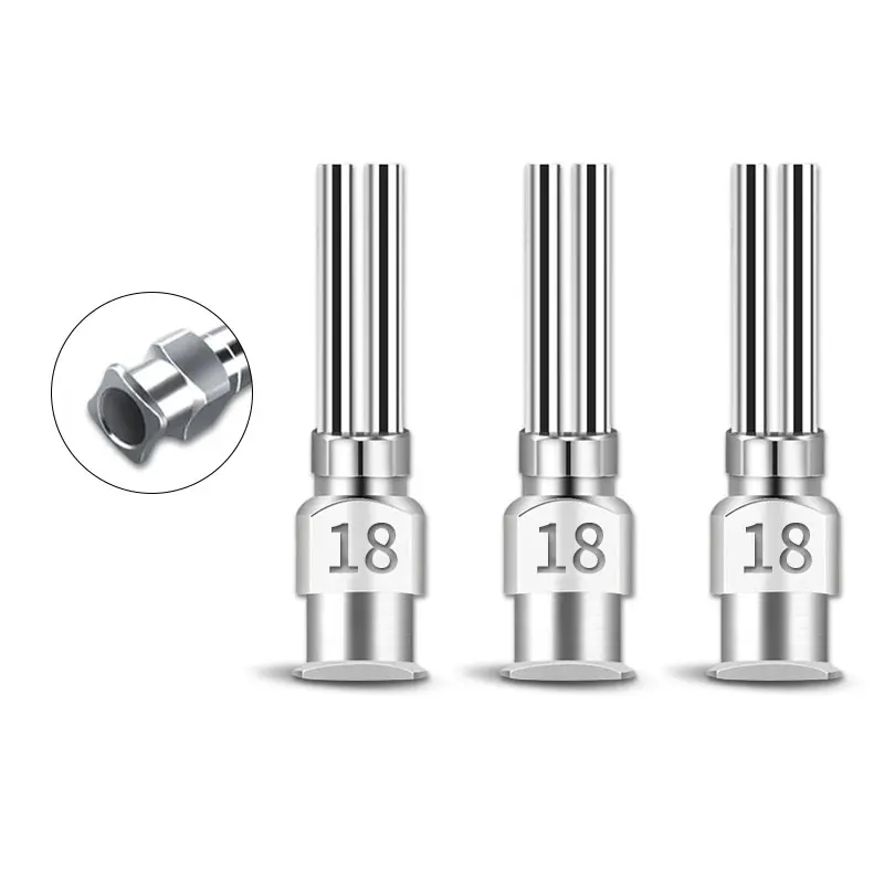 1/4 inch 6.5mm 13mm  metal Industrial  Precision Cassette double tube glue dispensing  needles for injection 14-30G