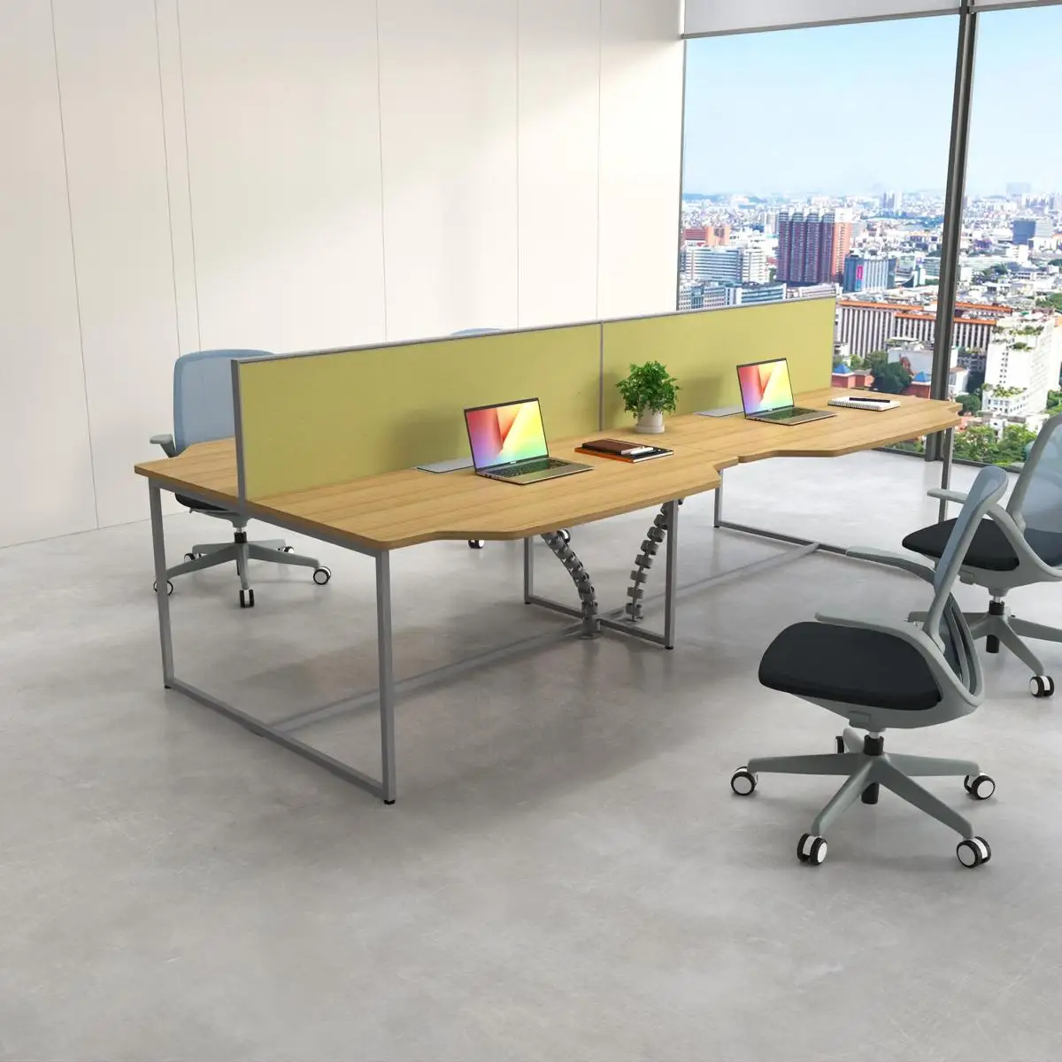 4 person 4 seater office desk workstation sit stand adjustable home electric lifting staff corner workstation office desk