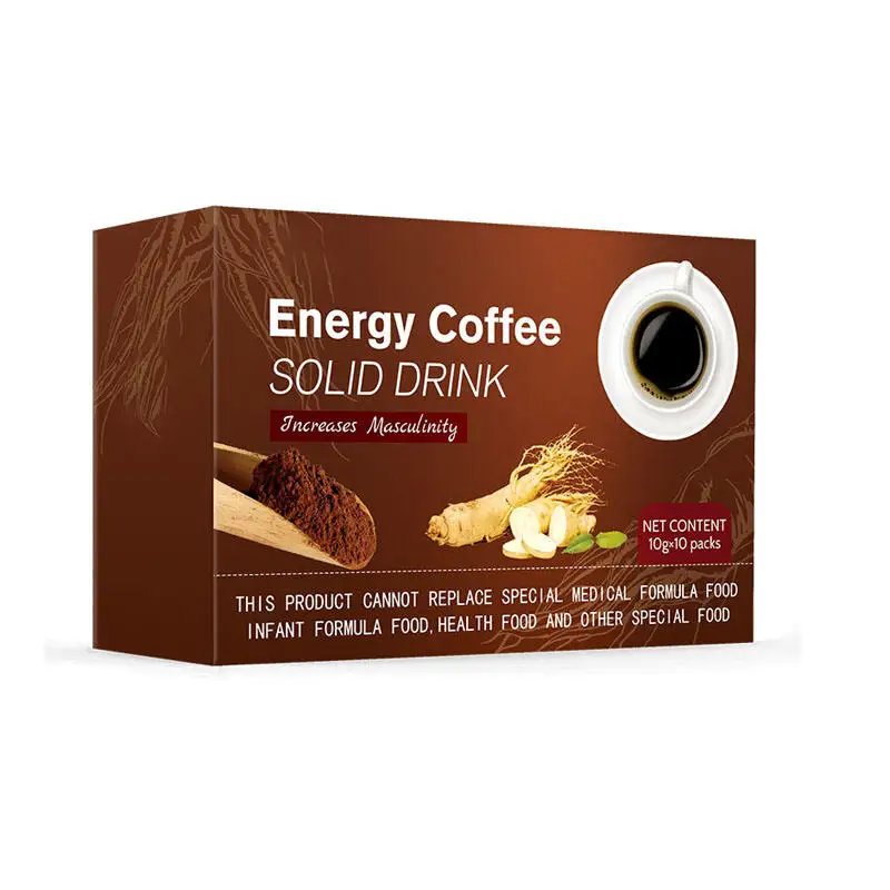 Organic Maca & Super Ginseng Instant Coffee Natural Herbs Energy Drink for Men Black Energy Coffee with Male Power Boost