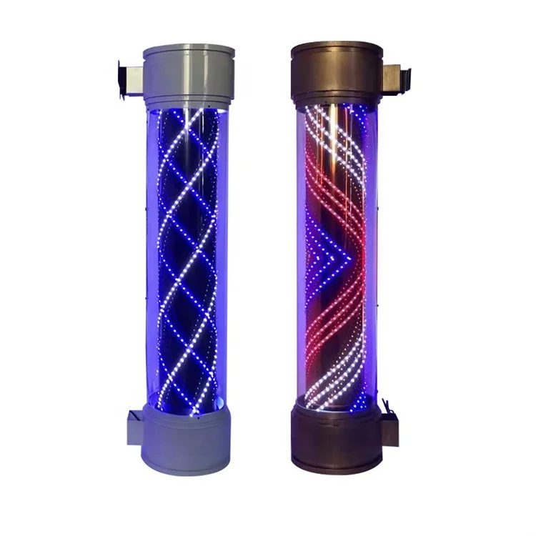Siman Light Hairdressing Sign Light Mounted Revolving High Quality Red Blue White LED Barber Shop Turn Light Pole