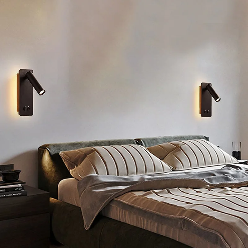 Hotel Project Bedside Adjustable  Surface Mounted Led Flexible Gooseneck Plug In Wall Lamp LED Reading Light For Bedroom