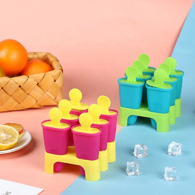 Homemade 6 grids ice cream mold with lid for DIY ice cream