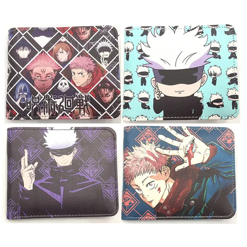 40 Styles Anime New Design Short Wallet Jujutsu Kaisen Student Coin Purse PU Leather Wallet