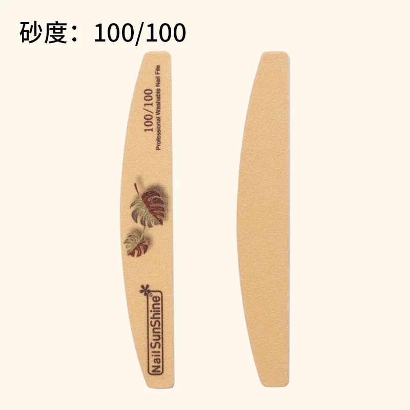 Double Side Nail File Hot Style High Quality Half-moon Shaped Customizable  Grit File For Nail Polishing Tools