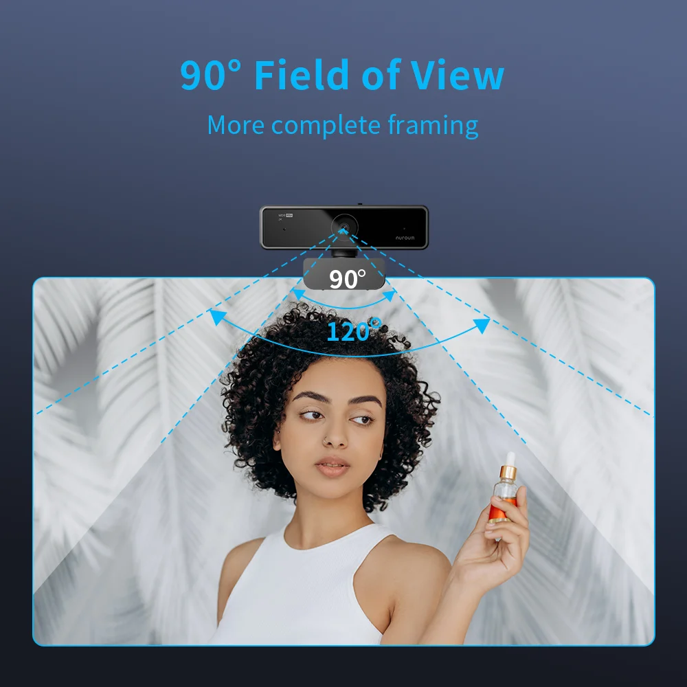 V11 Portable 1440p Online Webcam Auto Face Tracking Conference Camera with 4-element MEMS microphone array