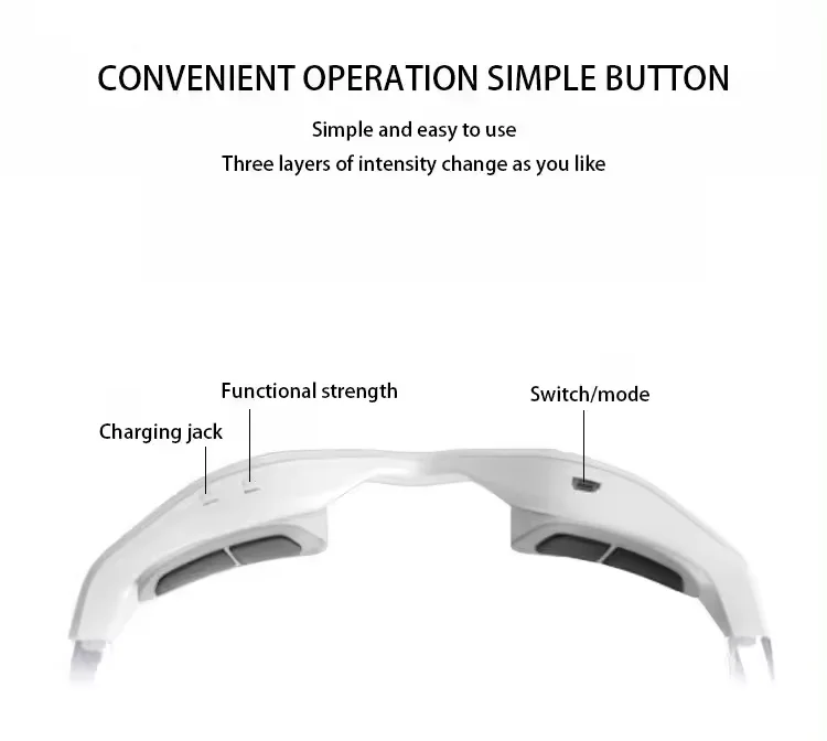 Smart Portable Type-C Eye Massager with Red Light Therapy Anti-Aging 3 Gears Vibration Anti-Wrinkle for Face