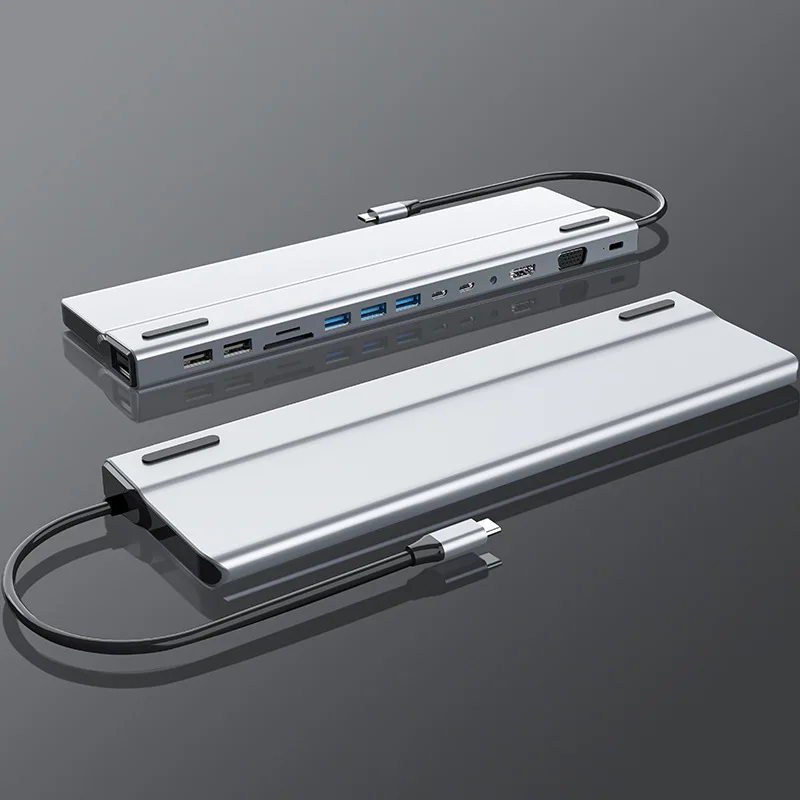 14 in 1 Type-C docking station usb-c to network port HD-MI/VGA/audio computer expansion hub