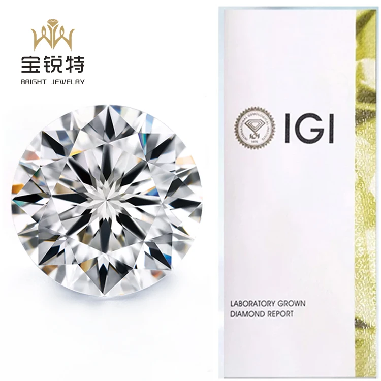 Igi Cvd Hpht Lab Grown Diamonds Vs 0.01-2 Carat DEF VVS Diamond Hpht CVD Lab Synthetic Round Brilliant Cut