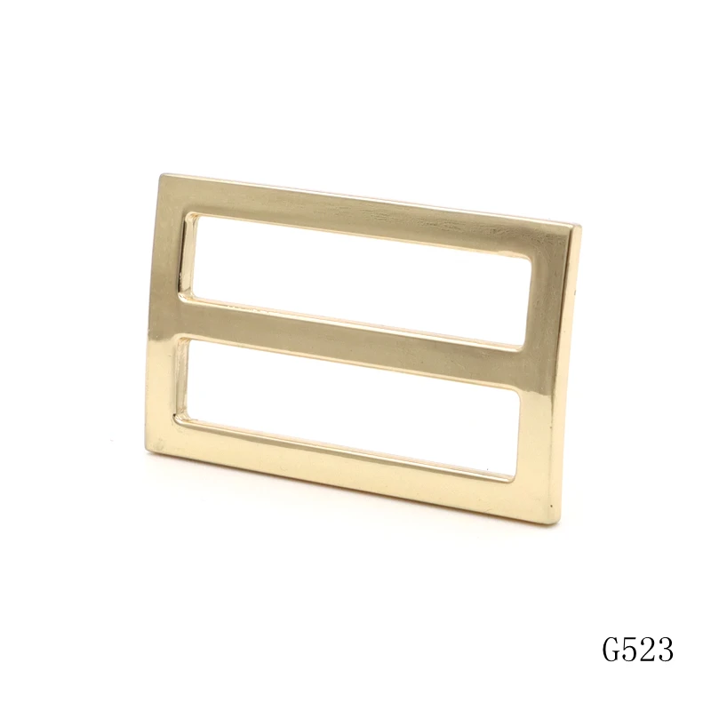 gold polish 38mm zinc alloy flat wire metal slider buckle ring metal buckle ring adjuster for bag strap