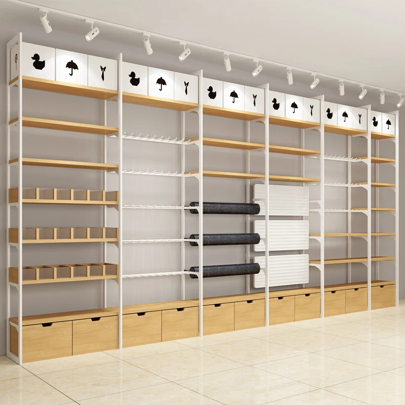 Popular Products Wooden Rack Store Display Miniso Shelves For